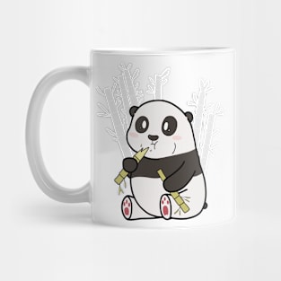 Cute Chubby Panda Eating Bamboo Drawing Mug